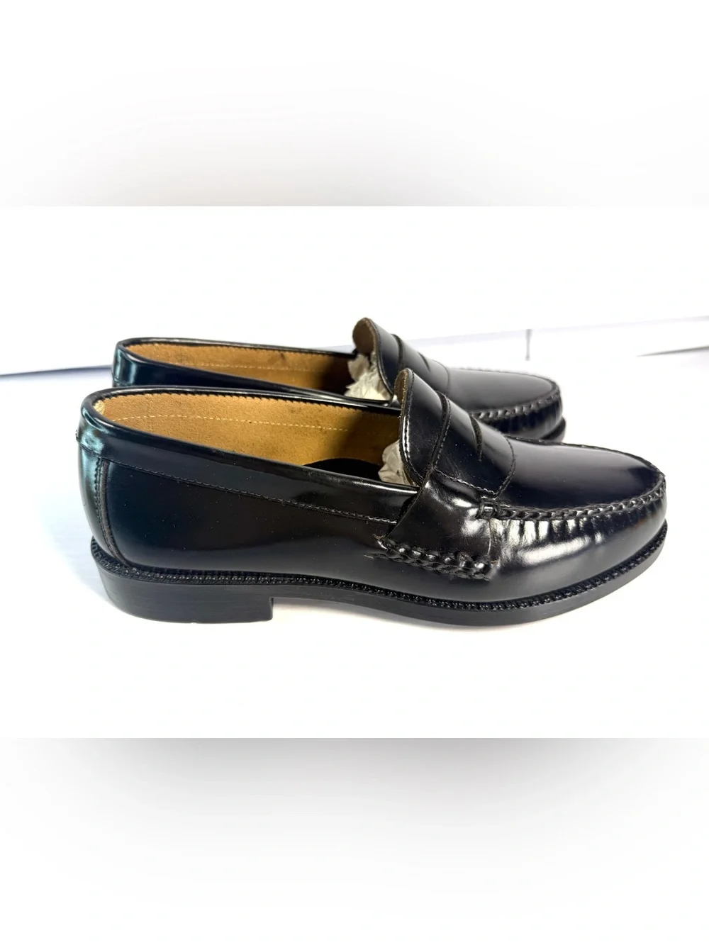 Bostonian Black Leather Penny Slip-On Loafers